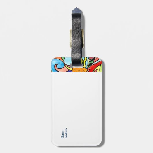 Bunte Fische Gepäckanhänger (Rückseite vertikal)