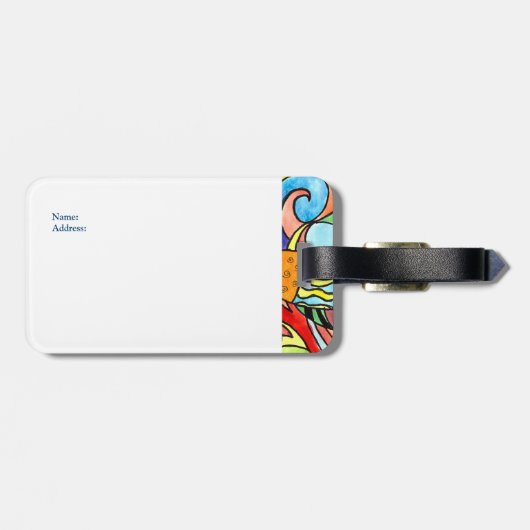 Bunte Fische Gepäckanhänger (Rückseite horizontal)