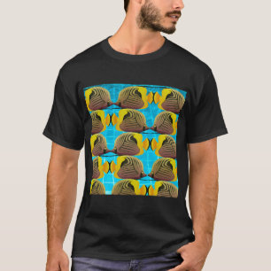 Bunte Fische in blauem Wasser. T-Shirt