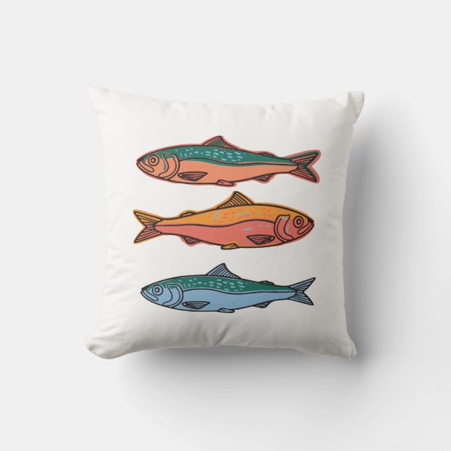 Bunte Fische Kissen (Vorderseite)