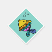 Bunte Fische mit blauen Hintergrund Servietten (Ecke)