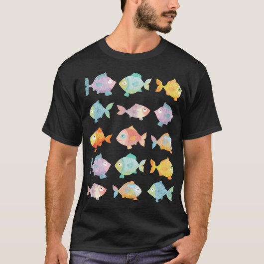 Bunte Fische Schwimmen T-Shirt (Vorderseite)