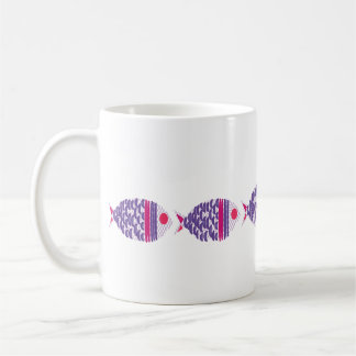 Bunte Fischfamilie Preppy Küstenkaffeetasse Kaffeetasse