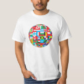 Bunte Flaggen der Weltkugel T-Shirt (Vorderseite)