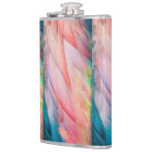 Bunte Flamingo Feathers Flachmann (Links)