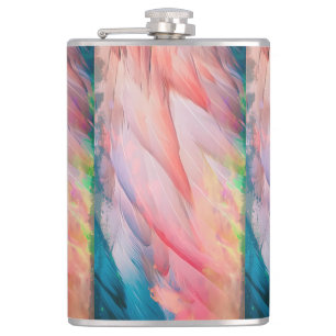 Bunte Flamingo Feathers Flachmann