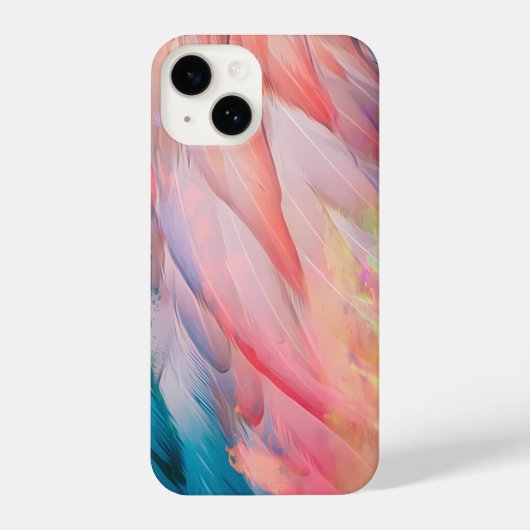 Bunte Flamingo Feathers iPhone Hülle (Rückseite)