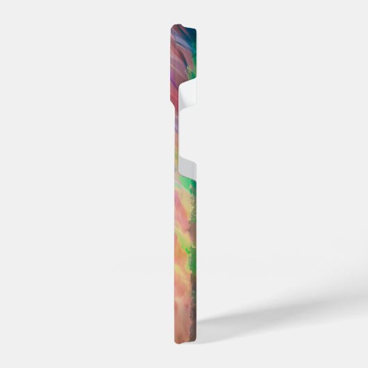 Bunte Flamingo Feathers iPhone Hülle (Linke Seite)