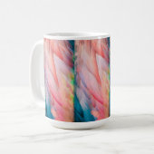 Bunte Flamingo Feathers Kaffeetasse (Vorderseite Links)