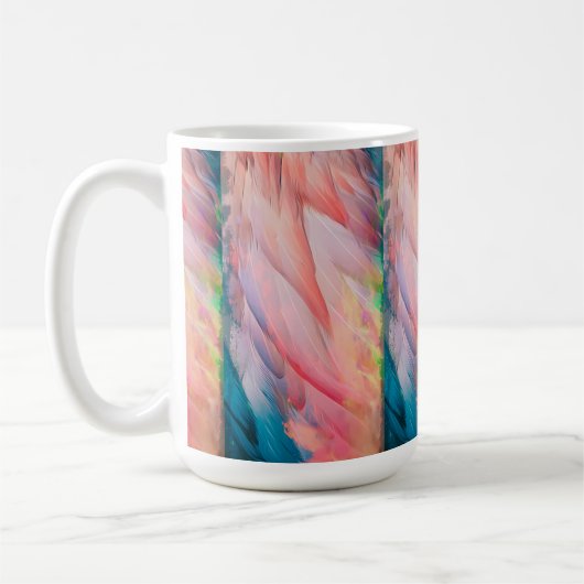 Bunte Flamingo Feathers Kaffeetasse (Links)