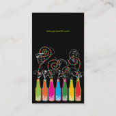 Bunte Flaschen-Blasen-Pop-Spaß-Party-Feier Visitenkarte (Rückseite)