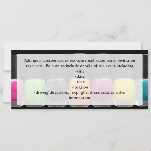 Bunte Flaschen, Einladung (Rückseite)