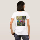 Bunte Flauschige Vögelchen T-Shirt (Schwarz voll)