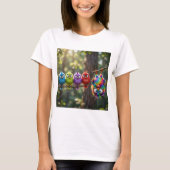 Bunte Flauschige Vögelchen T-Shirt (Vorderseite)