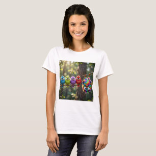 Bunte Flauschige Vögelchen T-Shirt