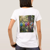 Bunte Flauschige Vögelchen T-Shirt (Rückseite)