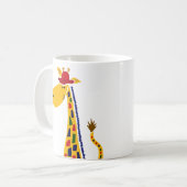 Bunte flippige Giraffen-Kunst Kaffeetasse (Vorderseite Links)