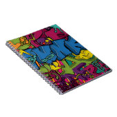 Bunte, flippige und städtische Graffitikunst Notizblock (Rechte Seite)