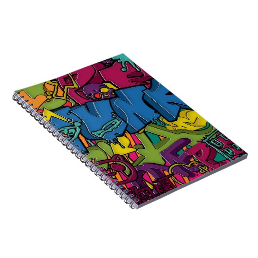 Bunte, flippige und städtische Graffitikunst Notizblock (Rechte Seite)