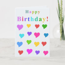 Bunte Flirtende Herzen und Alles Gute zum Geburtst