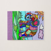 Bunte Flocloristic abstrakte Elefant-Malerei Puzzle (Horizontal)