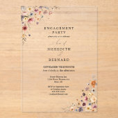 Bunte florale Engagement Party Acryleinladungen (Vorderseite)