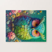 Bunte florale Eule 252-Teile-Puzzle Puzzle (Horizontal)