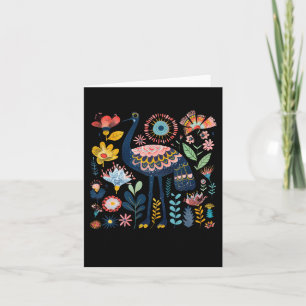 Bunte florale Illustration mit einer fantasievolle Karte