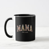 Bunte Florale Mama-Varsity-Mutterschaft-Kunst Tasse (Links)