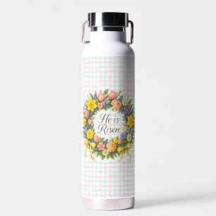 Bunte Florale Ostern Er ist auferstanden Kranz Trinkflasche