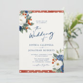 Bunte Florale QR-Code-Hochzeit Einladung (Stehend Vorderseite)