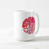 Bunte florale Typografie Mutter von einem Geburtst Kaffeetasse (VorderseiteRechts)