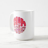Bunte florale Typografie Mutter von einem Geburtst Kaffeetasse (Vorderseite Links)