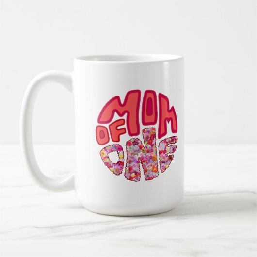 Bunte florale Typografie Mutter von einem Geburtst Kaffeetasse (Links)