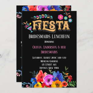 Bunte Florals Fiesta Bridesmaids Luncheon Einladung