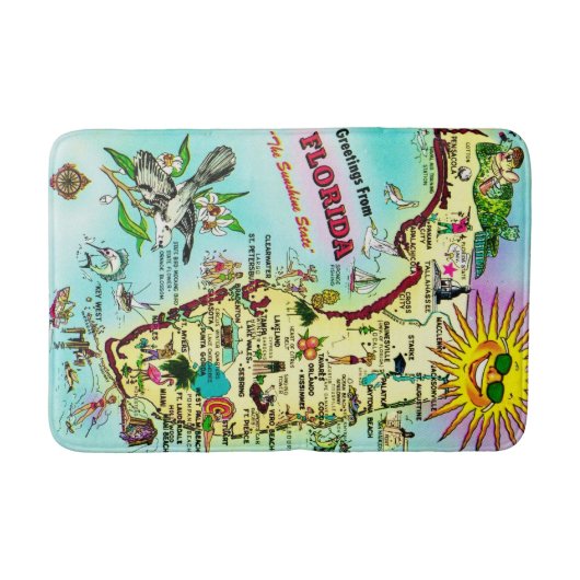 Bunte Florida Grüße Badematte (Vorderseite)