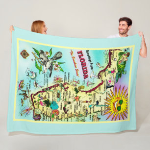 Bunte Florida-Grüße Fleecedecke