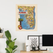 Bunte Florida-Karte Poster (Heimbüro)