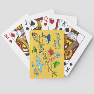 Bunte Florida Keys Karte Spielkarten