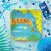 Bunte Florida-Postkartenkarte  Pappteller (Party)