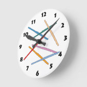 Bunte Flöte Runde Wanduhr (Winkel)