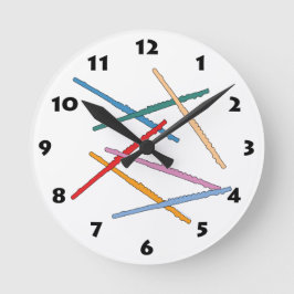 Bunte Flöte Runde Wanduhr