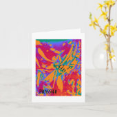 Bunte Flowerlike abstrakte Kunst-Anmerkungs-Karte Karte (Gelbe Blume)