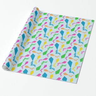 Bunte Flugdrachen am Himmel Geschenkpapier