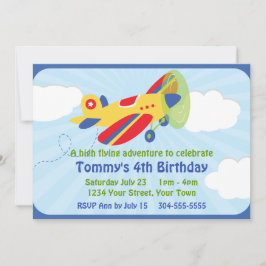 Bunte Fluggesellschaft Geburtstagspartei Einladung