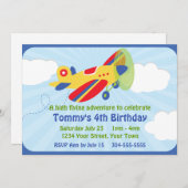 Bunte Fluggesellschaft Geburtstagspartei Einladung (Vorne/Hinten)