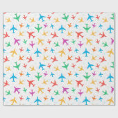 Bunte Flugzeuge Geschenkpapier (Flach)