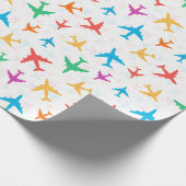 Bunte Flugzeuge Geschenkpapier (Ecke)