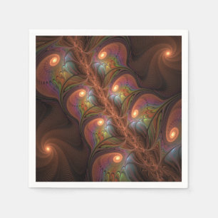 Bunte fluoreszierende abstrakte trippy braune Frak Serviette