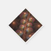 Bunte fluoreszierende abstrakte trippy braune Frak Serviette (Ecke)